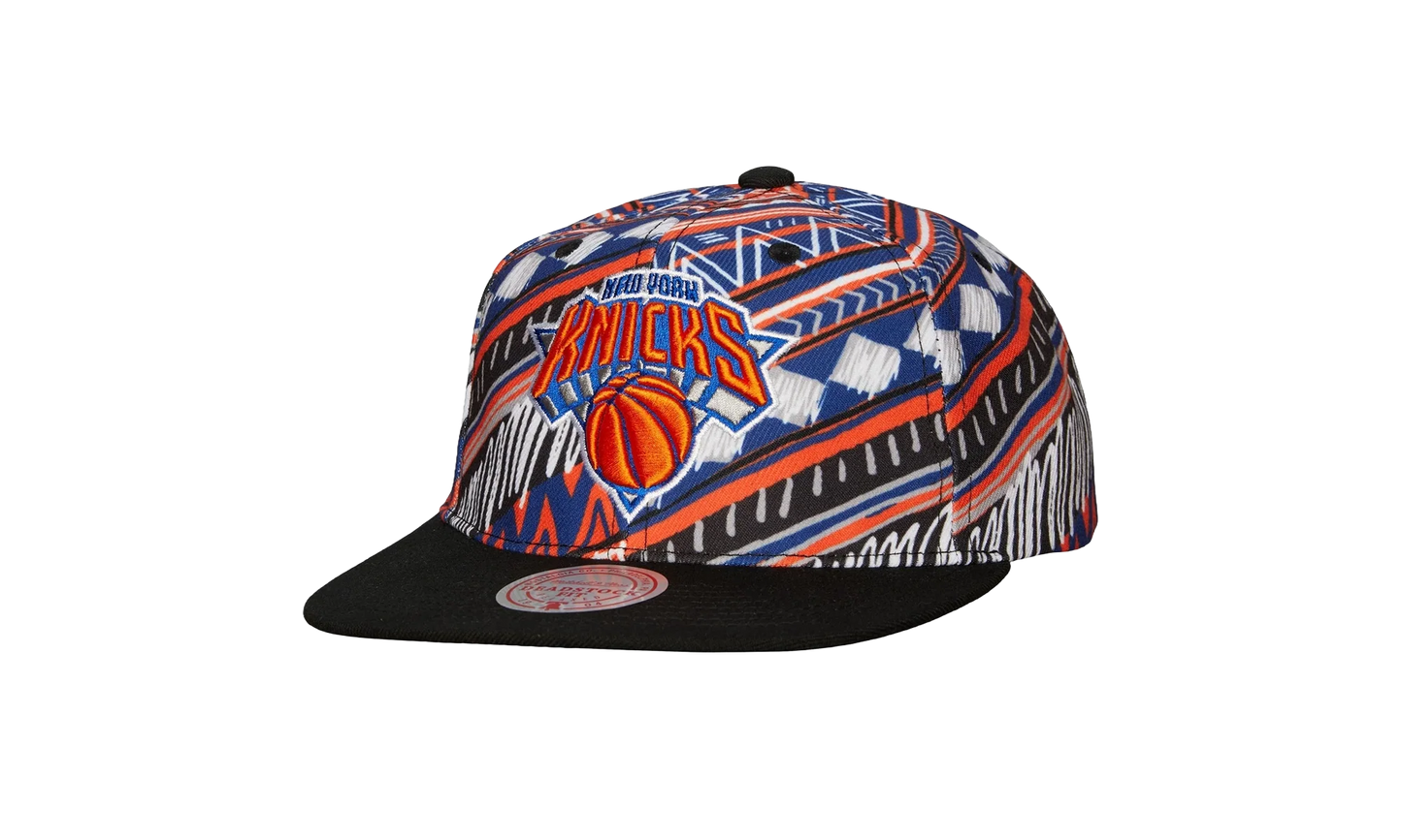 NBA Game Day Pattern Deadstock Snapback Cap "New York Knicks - Black / Black" HMUS5561 NYKYYPPPBKBK