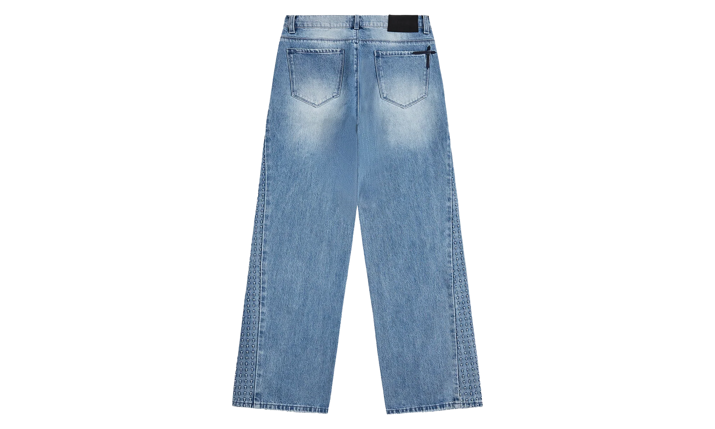 Zed Straight Leg Jeans "Glacier Blue 3D Cross" MEXOD1249 J2118GBDCS