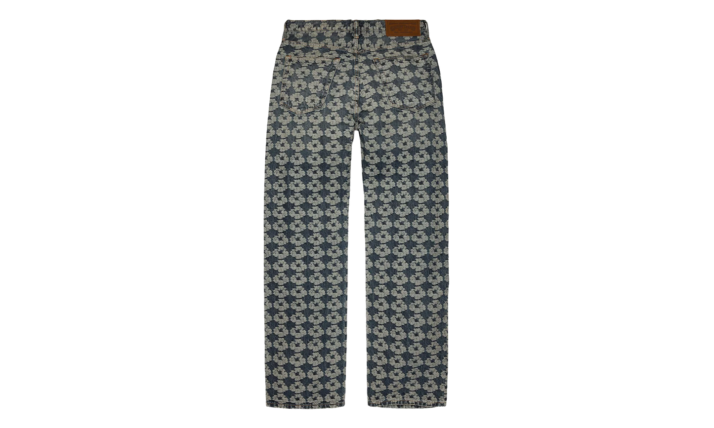 Baggy Jacquard Wreath Denim Pant "Blue" DT599