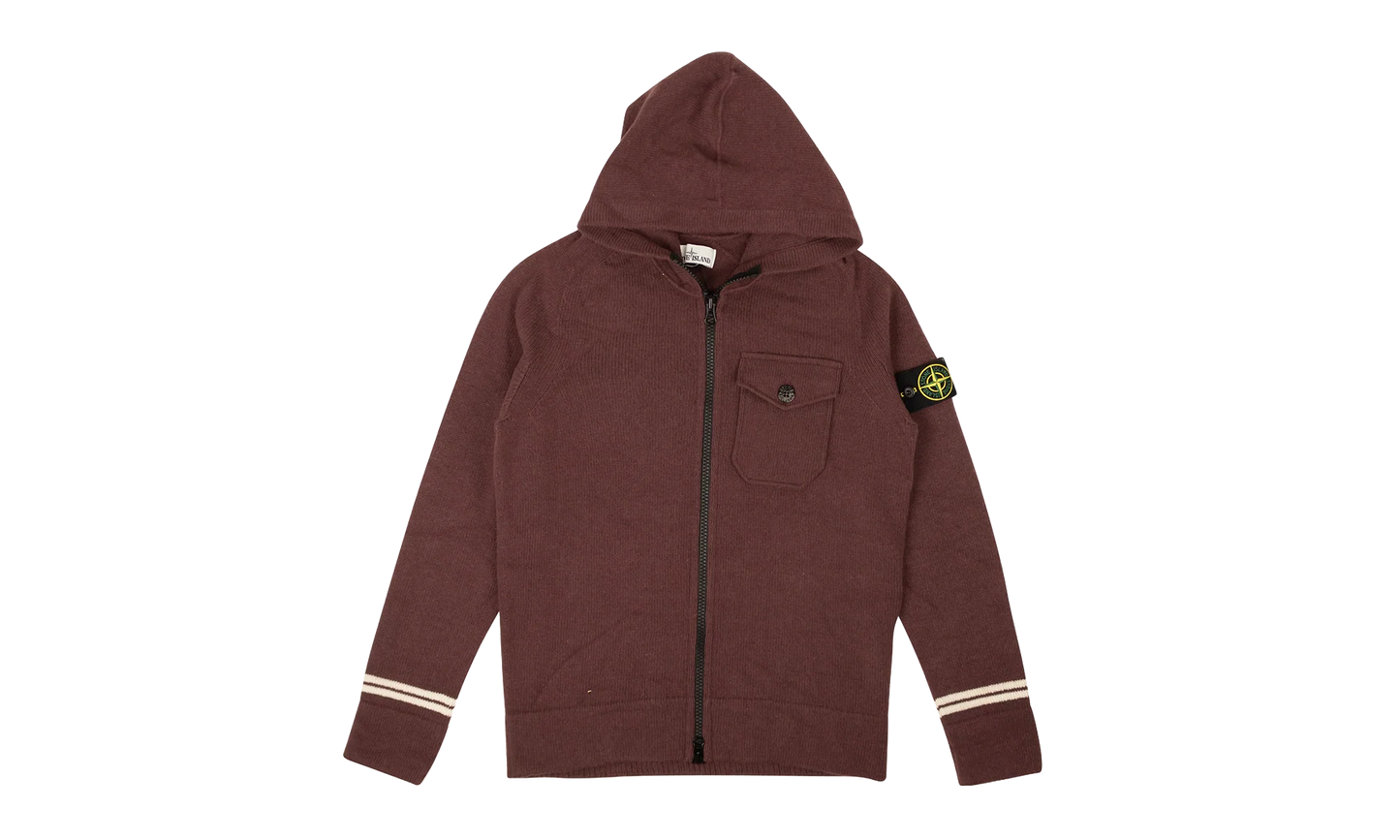 Knit Wool Blend Zip-Up Hoodie "Wine Purple" 7115539A3 V0011