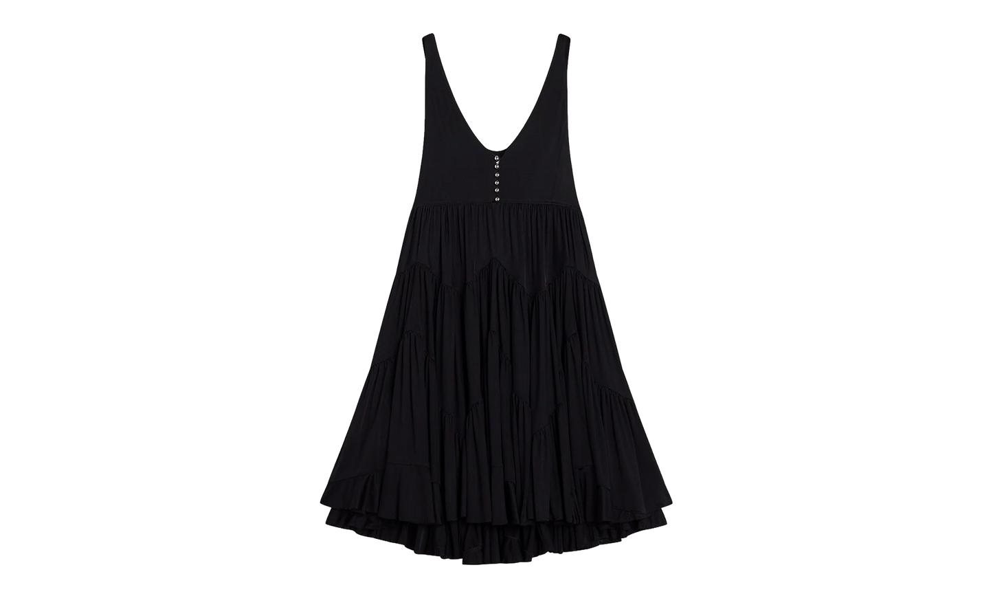 SLEEVELESS GATHERED SHORT DRESS "Black" RW DR0009 4893 P24 10