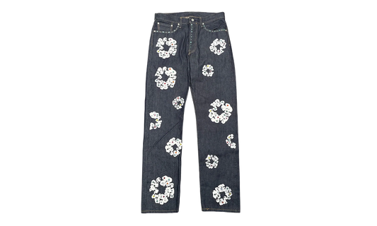 Levi's 501 Rhinestone Cotton Wreath Logo Jeans "Selvedge - Indigo / White" DT295