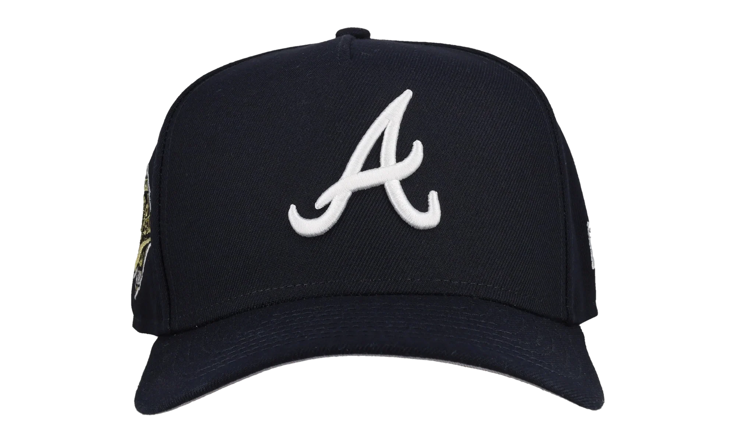 9FIFTY Atlanta Braves 1995 Team Color A Frame Snapback Hat "Black (Grey Brim)" NE466