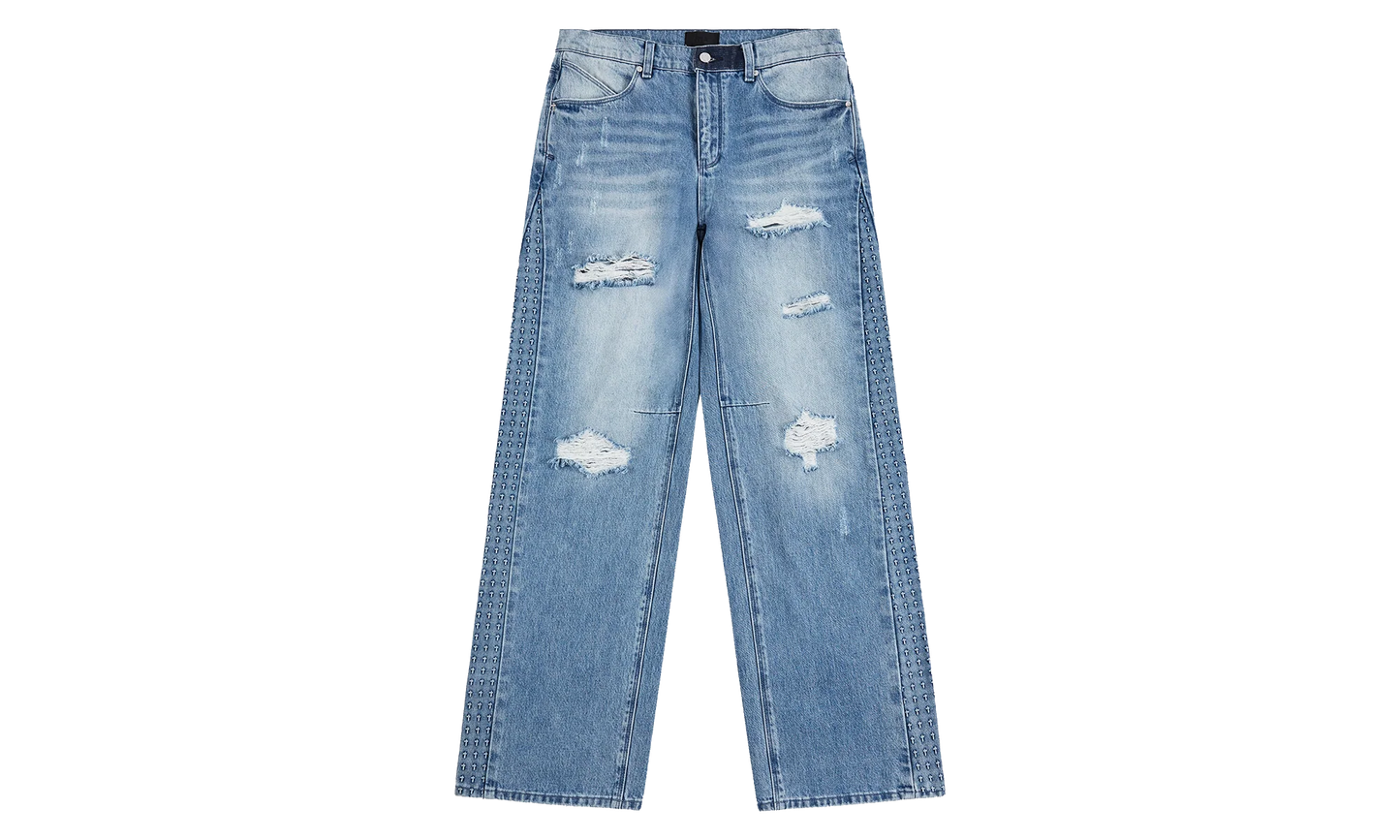 Zed Straight Leg Jeans "Glacier Blue 3D Cross" MEXOD1249 J2118GBDCS