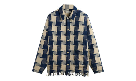 Jumbo Houndstooth Overshirt "Cyanotype" KHM032076 424