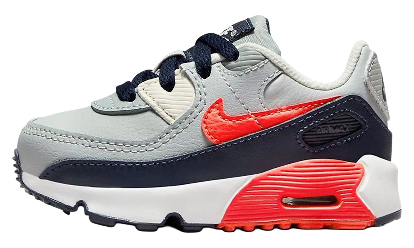 Air Max 90 Leather TD "Light Smoke Grey Bright Crimson" CD6868 021