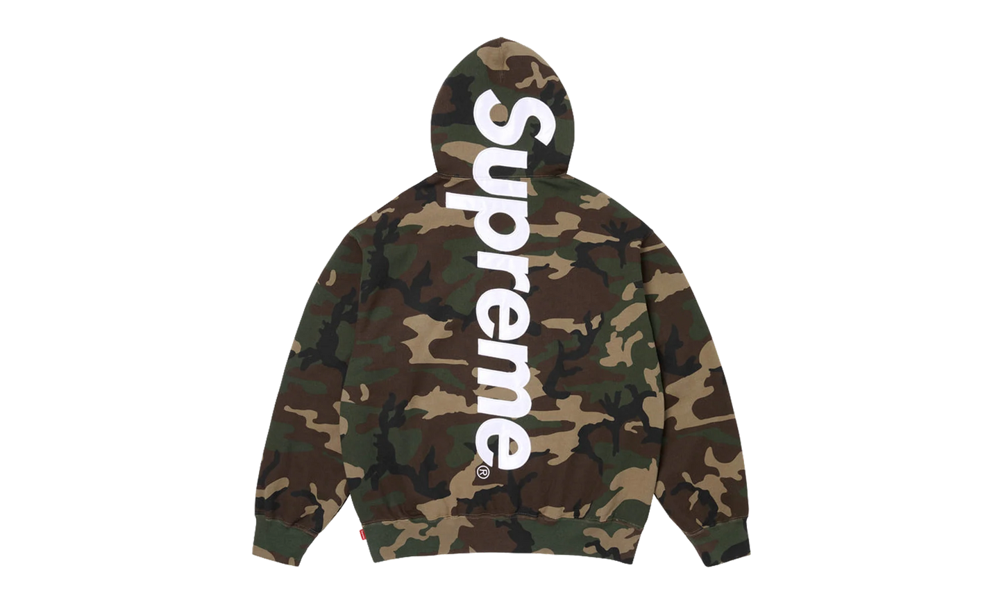 Satin Appliqué Hooded Sweatshirt "SS26 - Woodland Camo" SU27497