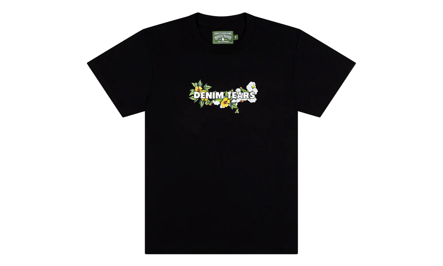 Floral Logo Short Sleeve Tee "Black" DT361