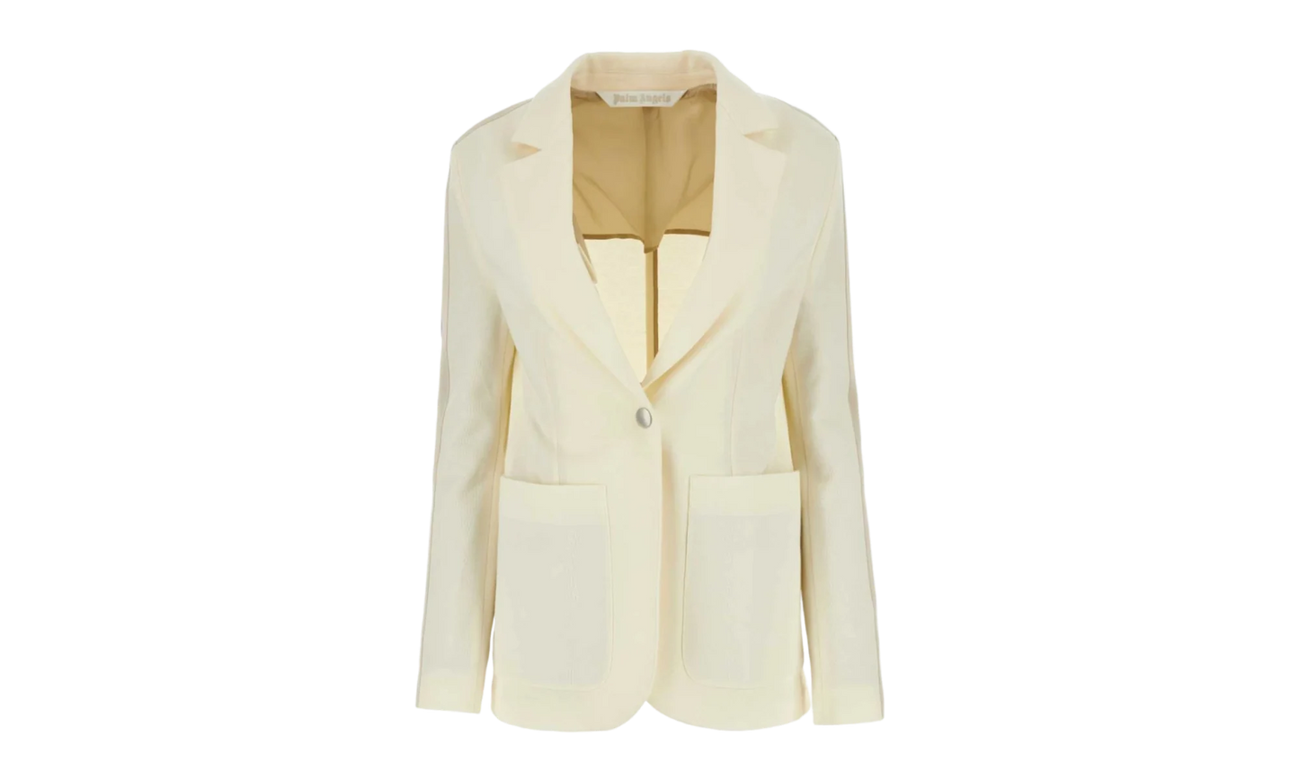 Side Stripe Detailed Blazer Suit Jacket "Cream" PWEN013F23FAB001