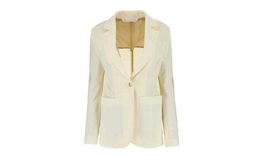 Side Stripe Detailed Blazer Suit Jacket "Cream" PWEN013F23FAB001