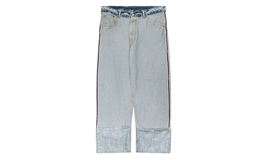 Turn Up Rhinestone Trousers "Blue" AK1003AUZ