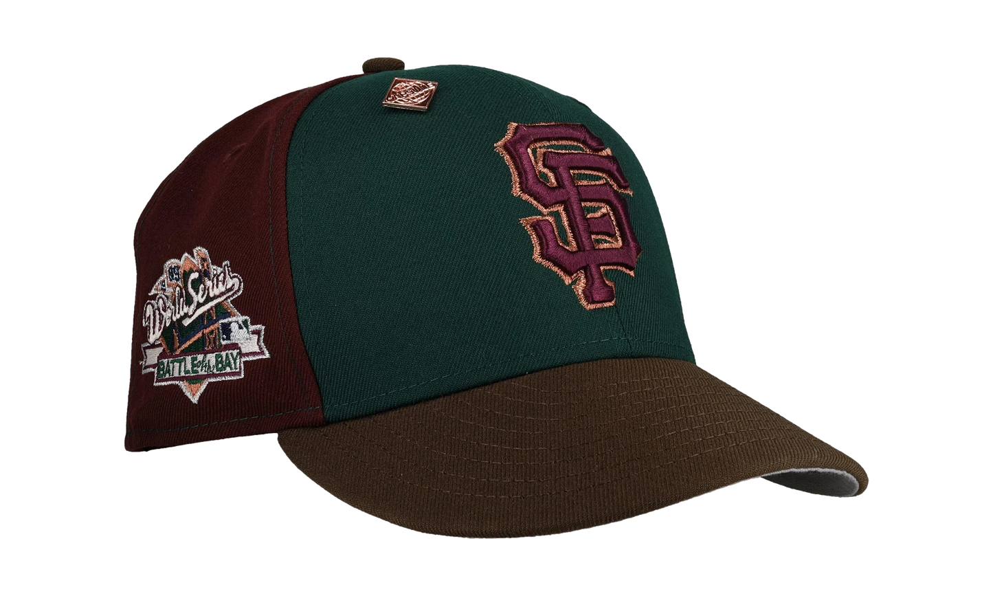 59FIFTY San Francisco Giants 1989 World Series Pinwheel Fitted Hat "Green Maroon" NE360