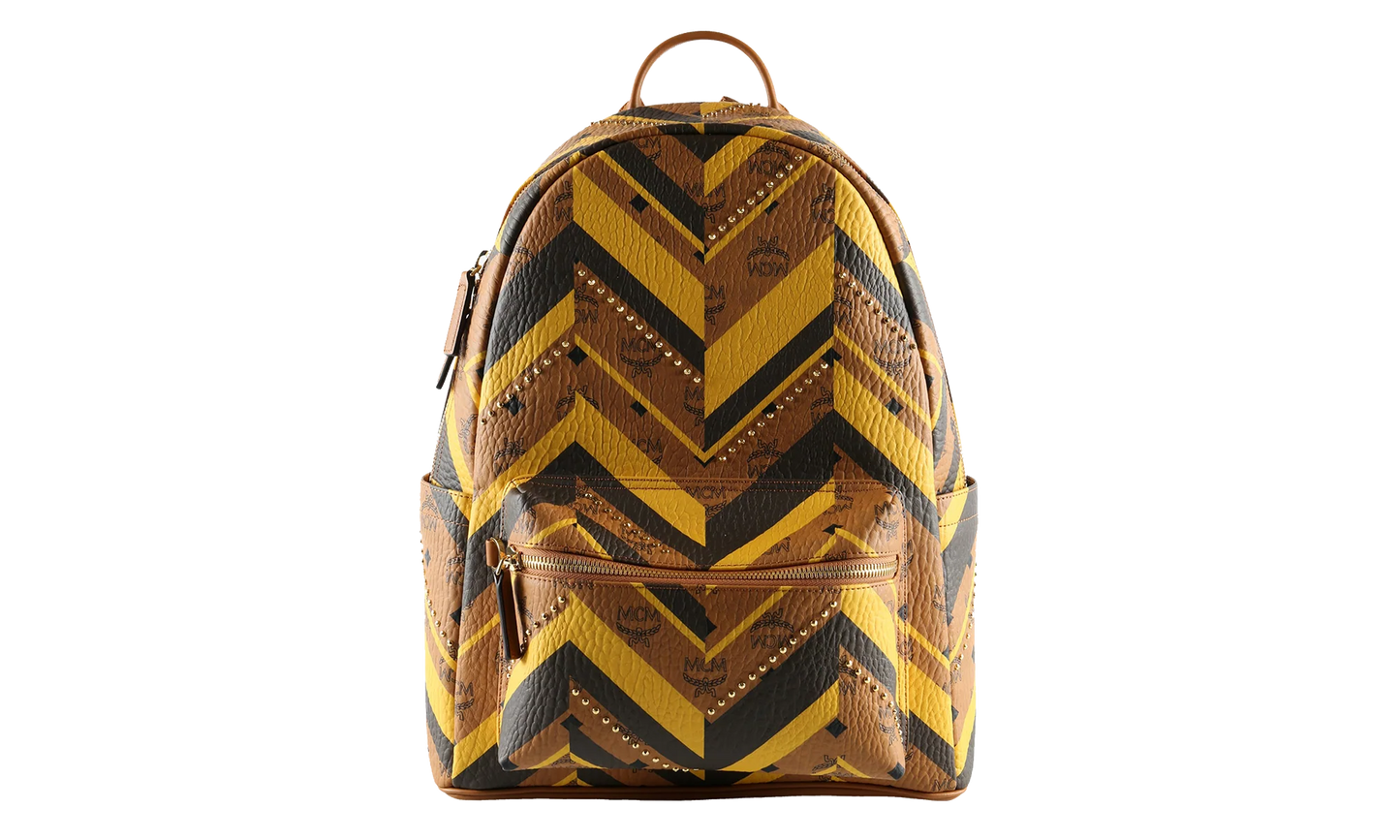 Medium Stark Mega Monogram Backpack in Visetos "Cognac" MMKFAVE03CO001