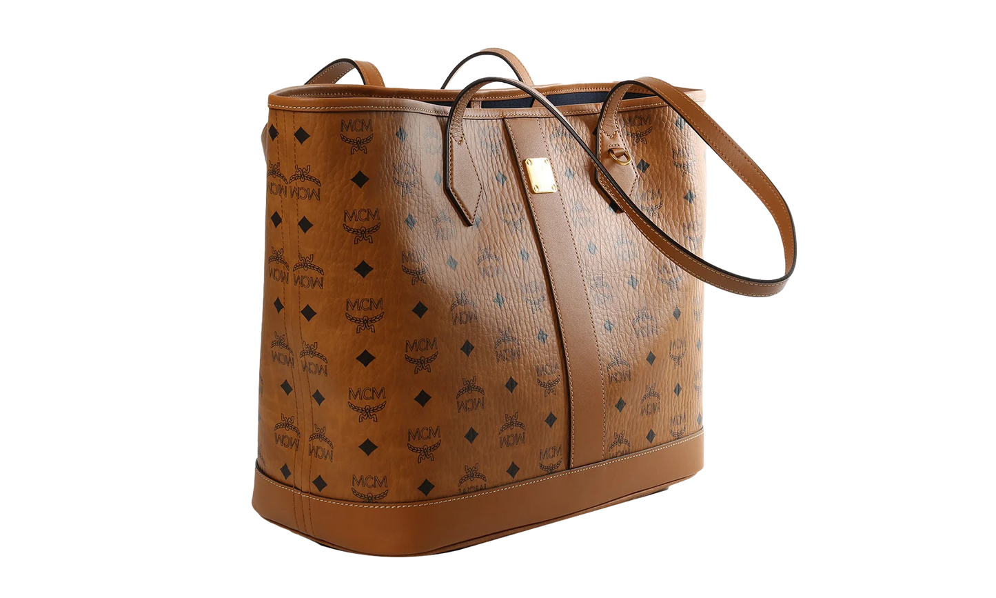 Medium Liz Shopper in Visetos "Cognac" MWPGSLR02CO001