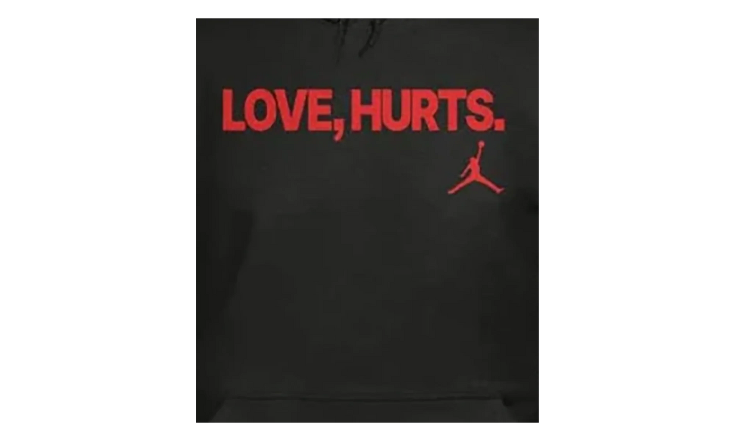 Jordan Fleece Love Hurts Jalen Hurts Hoodie "Bred" IQ3843 010