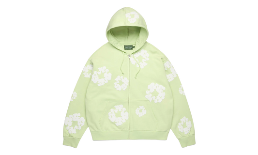Cotton Wreath Zip Hoodie "Mint" DT616