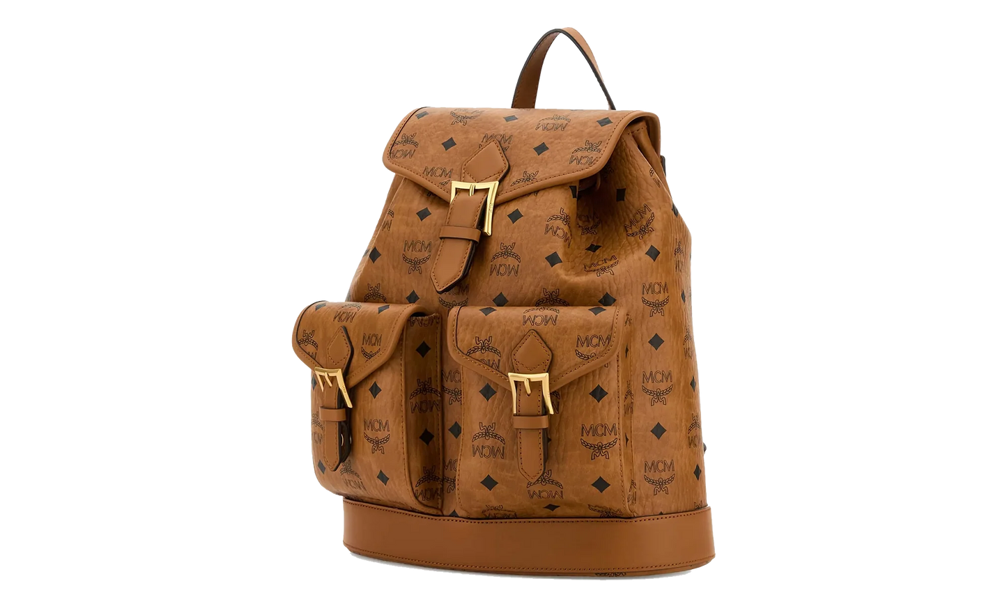 Small Aren Backpack in Visetos "Cognac" MWKFATA01CO001