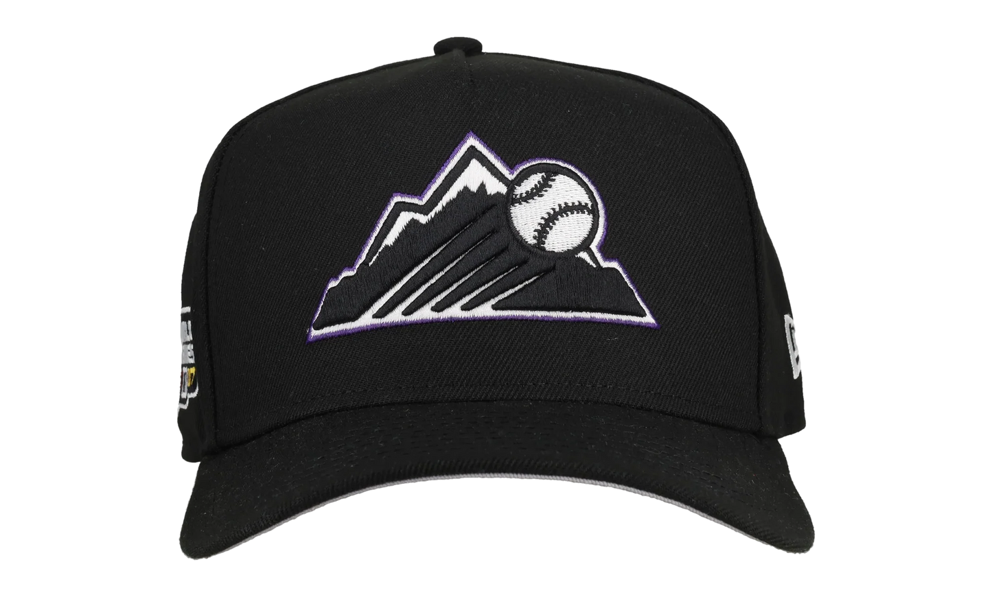 9FIFTY Colorado Rockies 2007 Team Color A Frame Snapback Hat "Black (Grey Brim)" NE472