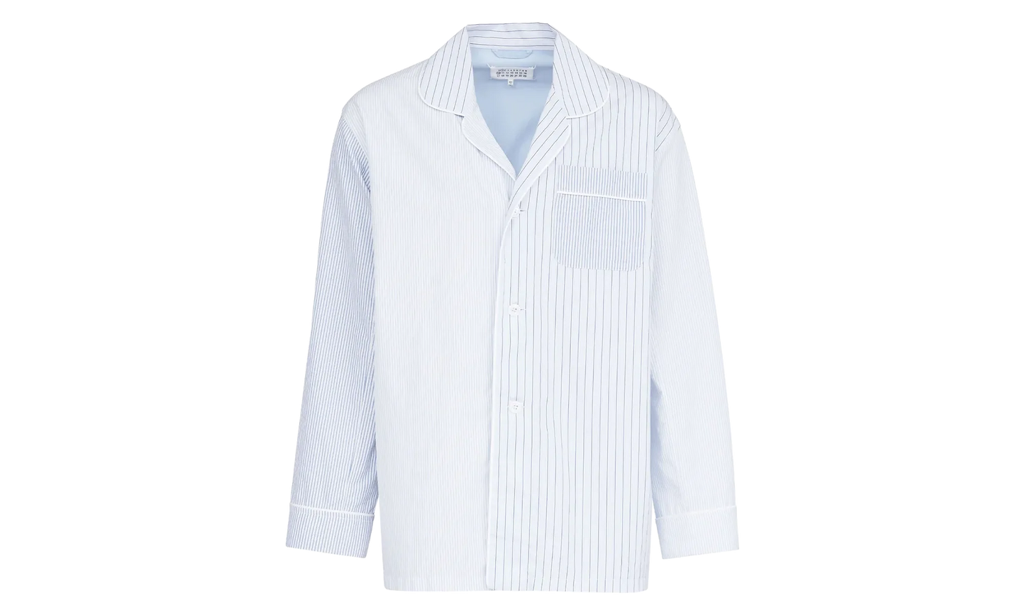 Striped Cotton Pajama Shirt "Light Blue" S50DT0044MTN031961