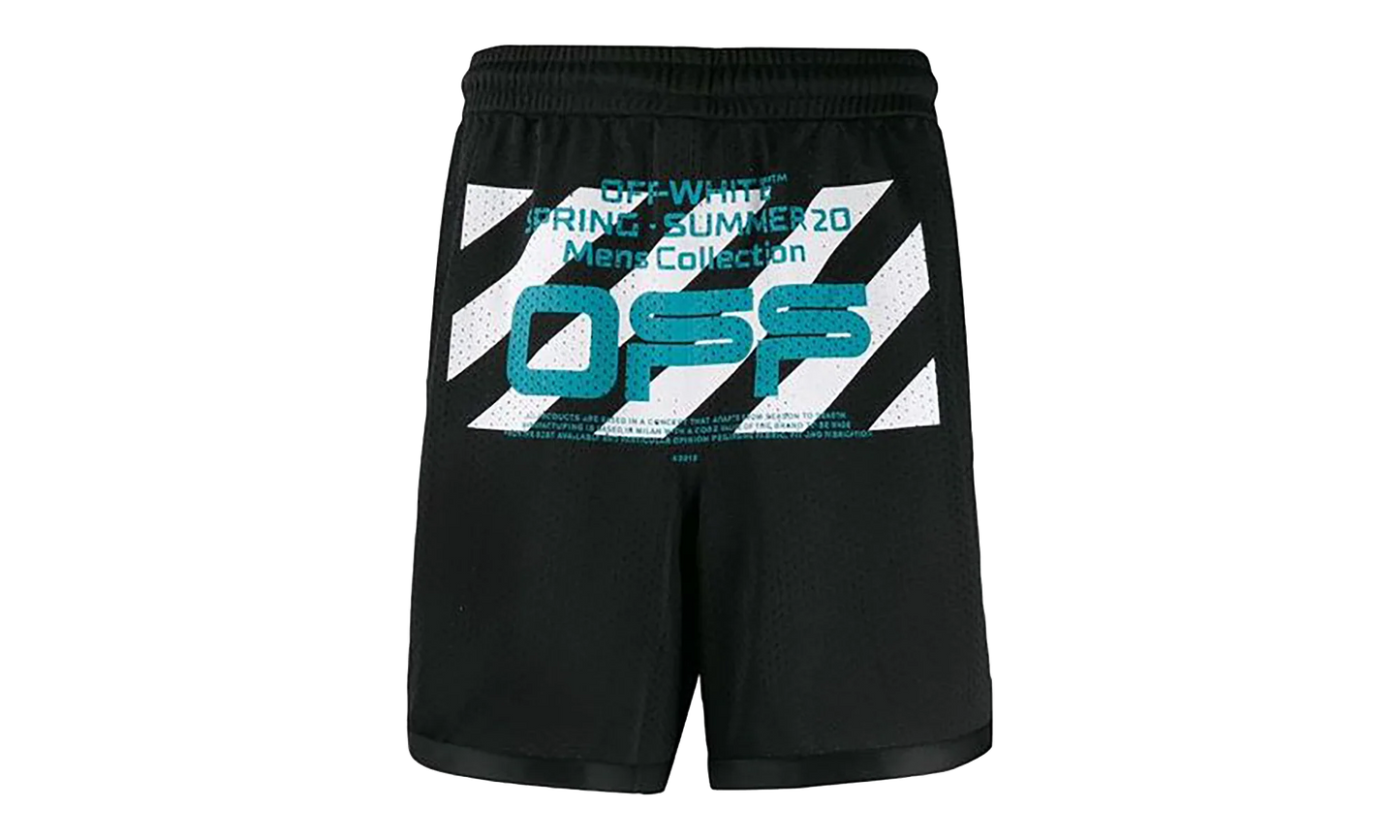 OFF-WHITE Wavy Line Mesh Shorts "Black / Multicolor" OMCI005R201010041001