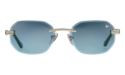 Hustler Rimless Drill Mount 24KT "White Gold / Grape Blue" DMHU2 0053 42A7