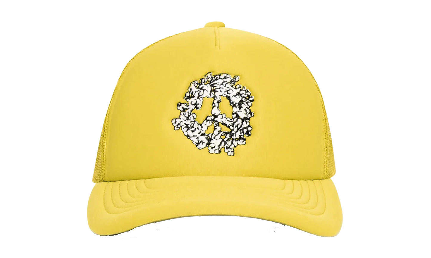 Cotton Peace Wreath Trucker Hat "Yellow" DT548