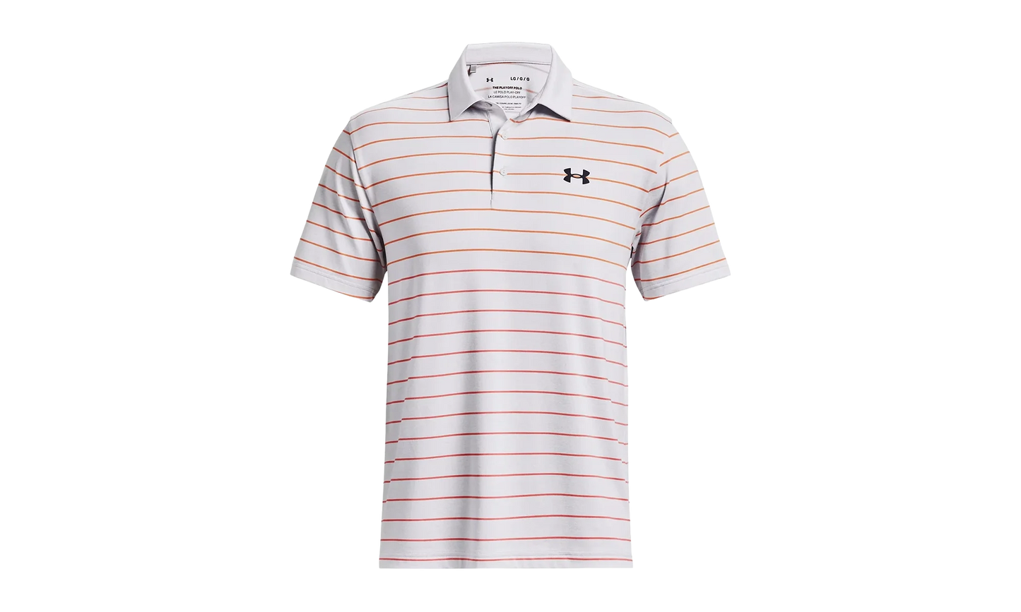 Playoff 3.0 Stripe Polo "Halo Gray / Orange Blast" 1378676 014