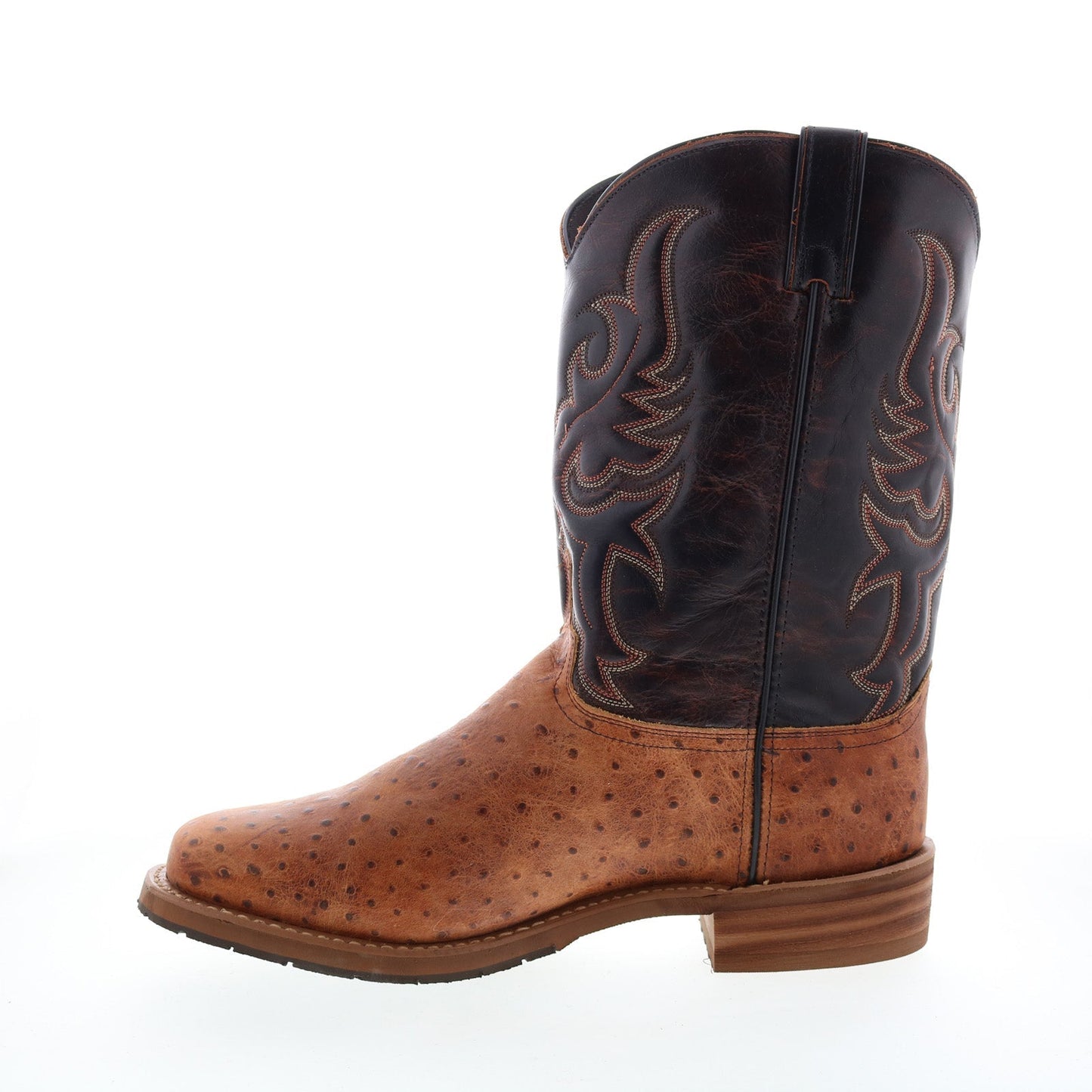 6750 Mens Brown Wide Leather Slip On Cowboy Western Boots