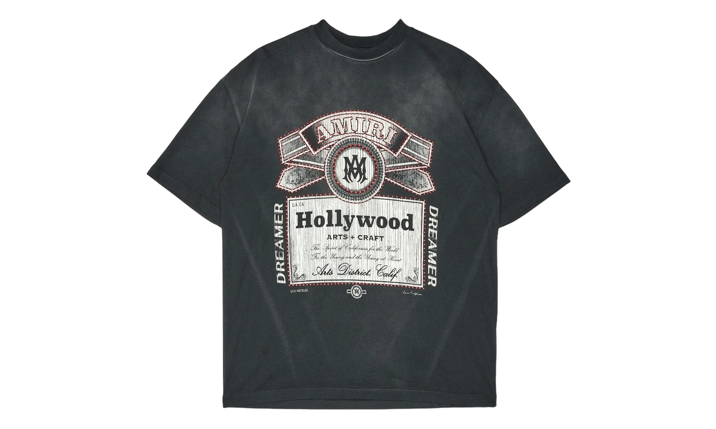 Hollywood Arts & Crafts Studded Logo Short Sleeve T-Shirt "Black" AMJYTE1159 001