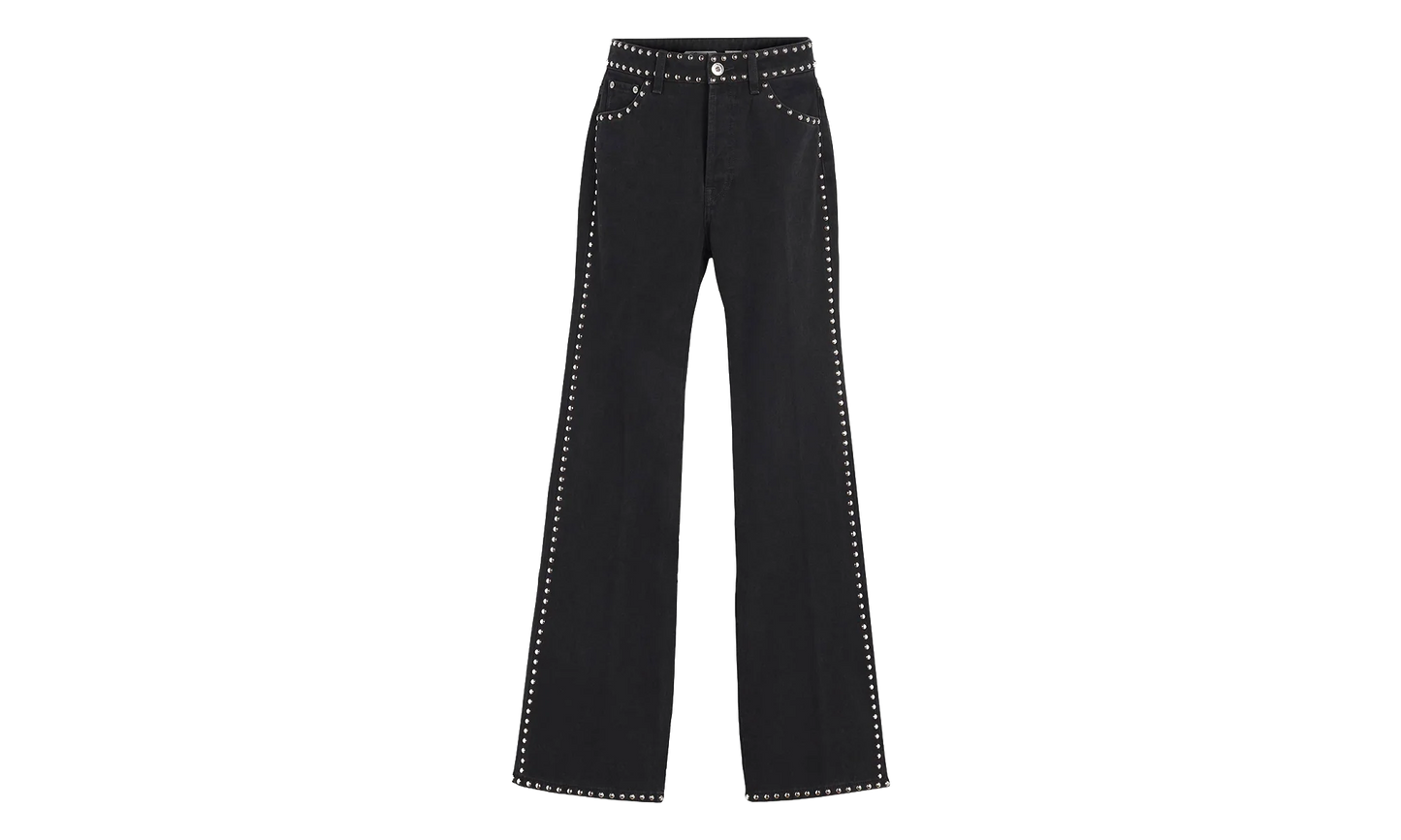 FLARE TROUSERS WITH STUDS "Black" RW TR0246 D074 P24 10
