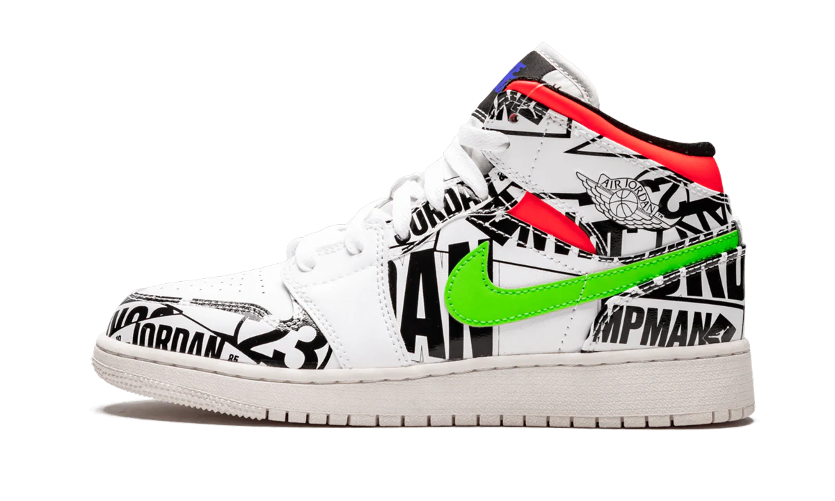 Air Jordan 1 Mid GS "All Over Logos" 554725 143