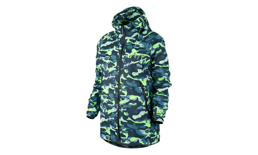 Tech Fleece Camo Windrunner Jacket WMNS "Stratus Blue / Ghost Green" 687611 482
