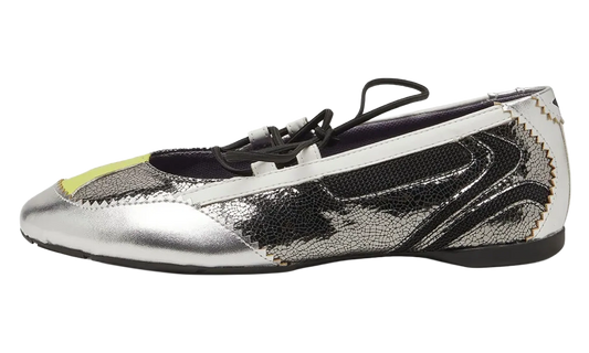 D-Mile Lace Up Ballerina WMNS "Silver" Y03856 P7472 H7591
