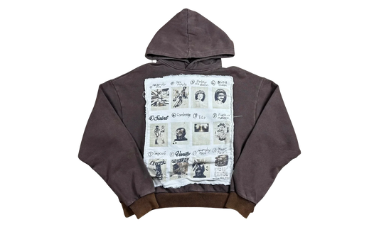 Patchwork Vain Pullover Hoodie "Brown" OSTG SAVAN NQ2R