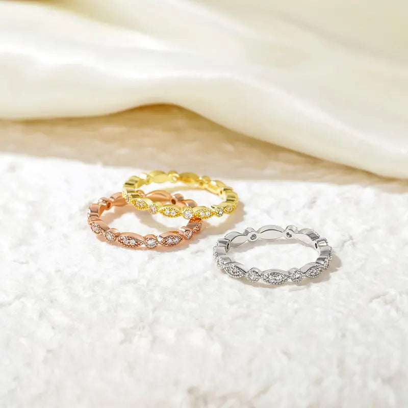 925 Silver Milgrain Eternity Ring for Women