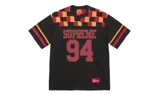 Patchwork Yoke Football Top "Black" SU27000