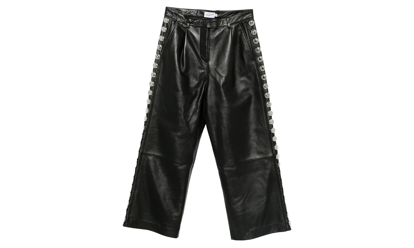 Studded Leather Trousers "Black" VAQ10P001