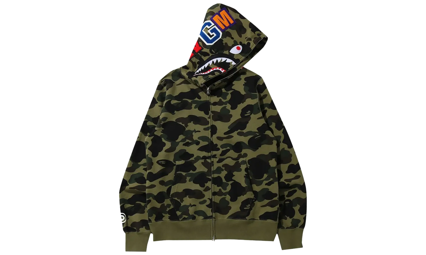 1st Camo Shark Full Zip Hoodie "Green" 001ZPK301005M GRN