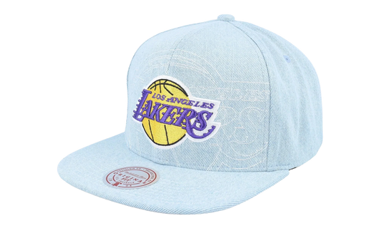 NBA Denim Stitcher Snapback Cap "Los Angeles Lakers - Light Blue" HS9458 LALLTBL