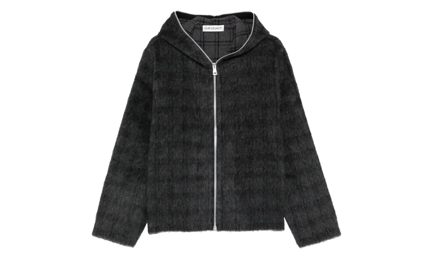 Full Zip Hoodie "Fuzzed Plum Check" M2266FF