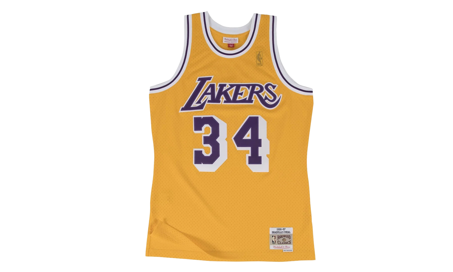 NBA Shaquille O’Neal Swingman Home Jersey "1996 Los Angeles Lakers - Gold" SMJYGS18177 LALLTGD96SON