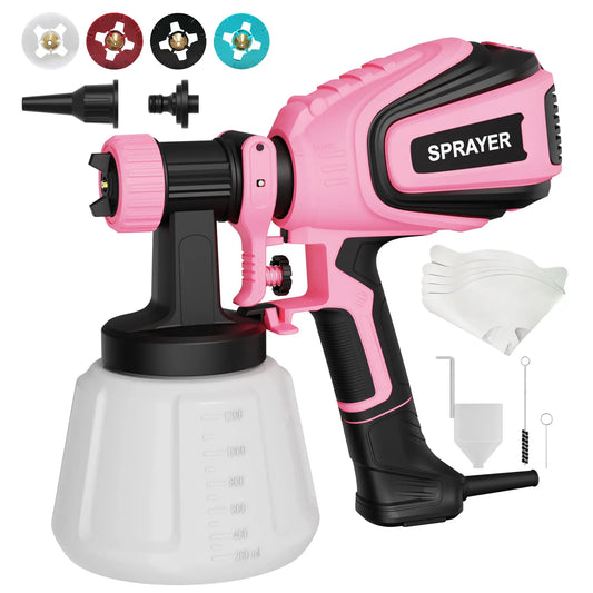 700W HVLP Paint Sprayer, Multi-Nozzle & Pattern, Easy to Clean for Furniture, Fence & More