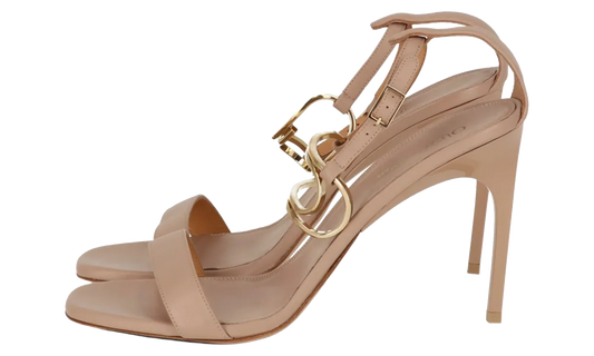 Gold Paperclip Leather High Sandal WMNS "Gold" OWIH045S23LEA0016176