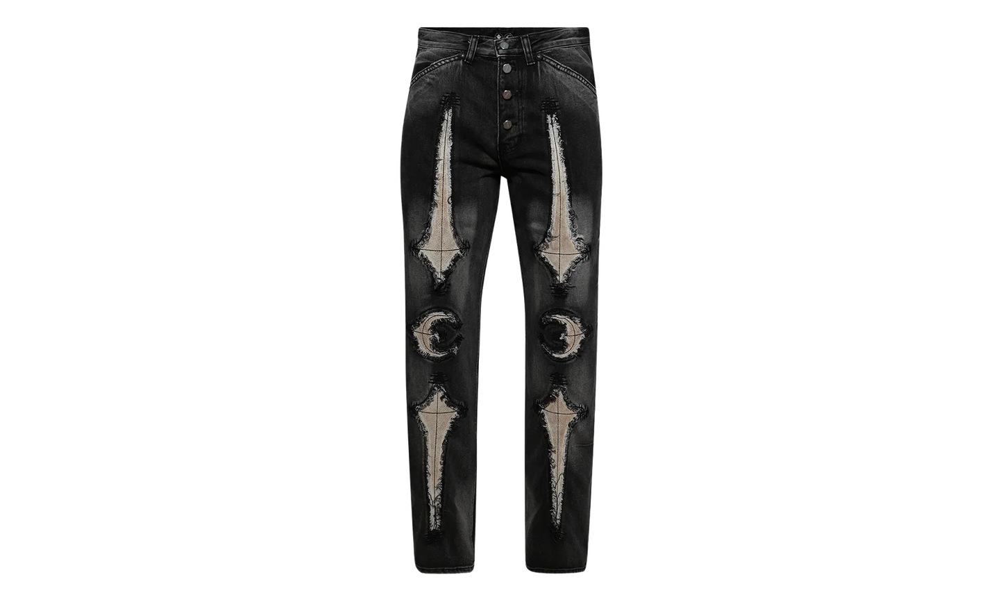 TC Bone Leather Denim Pants "Black" TC25PT2102