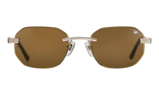 Hustler Rimless Drill Mount 24KT "White Gold / Brown" DMHU2 0045 42B6