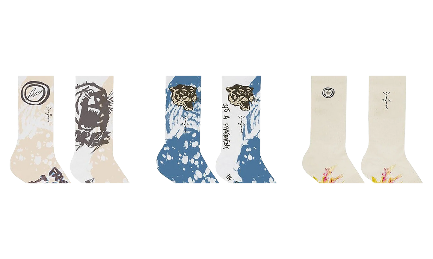 CJ X Fragment 3 Pack Socks "Cactus Jack x Fragment" CJFR AS15