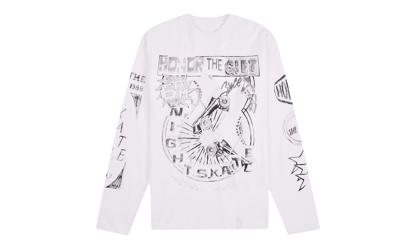 Night Skate Long-Sleeve Tee "White" HTG250498 WHT