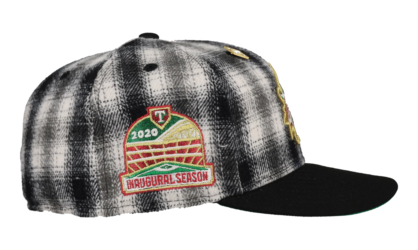 59FIFTY Texas Rangers "Holiday Plaid" 2020 Inaugural Fitted Hat "Metallic - Black Plaid" 123451298058