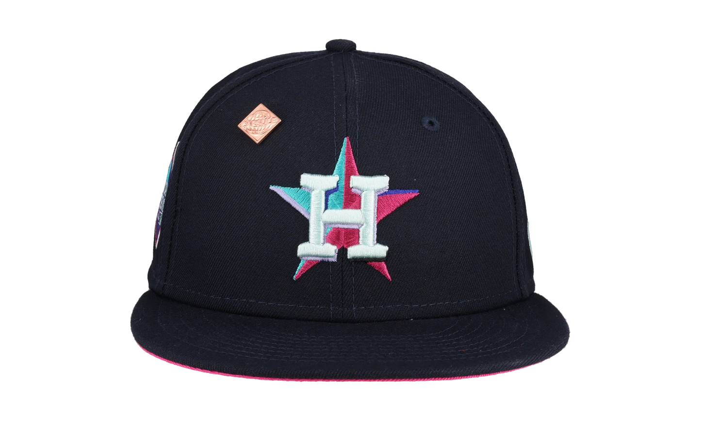 59FIFTY Houston Astros 2017 World Series Polar Lights Fitted Hat "Navy / Pink" 123451290476