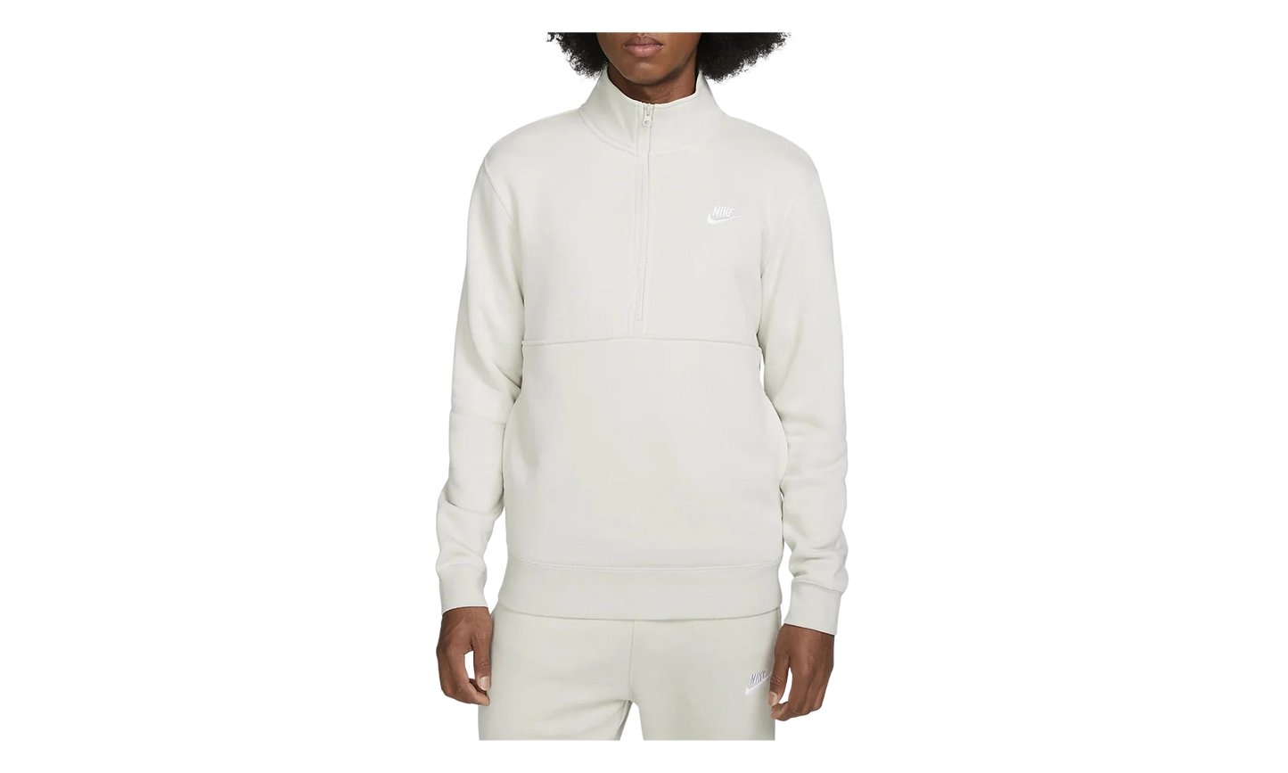 Sportswear Club Brushed-back 1/2 Zip Pullover "Light Bone / White" DD4732 073